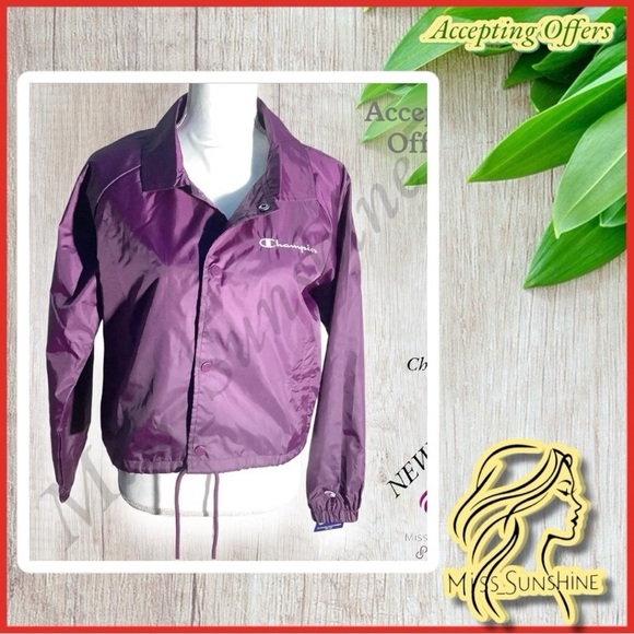 Champion NEW - Sz M - cropped waistband athletic wear jacket with pockets - Picture 1 of 9